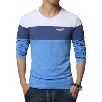 Îmbrăcăminte pentru bărbați Bluze &Tees T-Shirt Rapid de Transport maritim de primăvară Nou Brand de Moda pentru Bărbați de Culoare Solidă Maneca Lunga Slim Fit T-Shirt