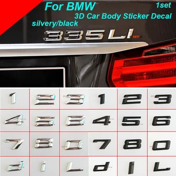 1set ABS Cromat Scrisoare Număr de logo-ul 3D pentru bmw seria 3 5 7 seria 0/1/2/3/4/5/6/7/8/d/L mașină de bara spate emblema portbagaj Insigna 3D Autocolante
