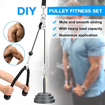 Sală de Fitness DIY Scripete Cablu, Mașină de Fixare Sistem de Încărcare Pin Ridicarea Brațului Biceps Triceps Mână Aparatul de Putere Echipamente