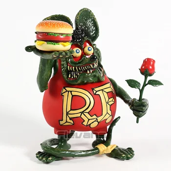 RF Mouse Rat Fink Hamburger & Rose PVC figurina de Colectie Model de Jucărie
