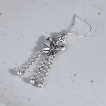 V. YA Argint 925 Fluture Lanț Pearl Cercei din Argint pentru Femei Vintage Bijuterii Fine Nunta Cercei