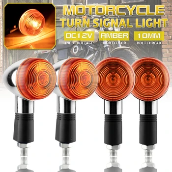 4buc 12V Semnalizare Lumini Motociclete Chrome Glonț Indicator Ochelari de Chihlimbar pentru Motociclete Clasice