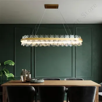 Luxul Modern living candelabru de iluminat Nordic inel LED estompat luciu de aur bucatarie sala de mese lampă Interioară cu Corpuri de iluminat