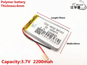 3.7 V 2200mAH 604070 Polimer litiu-ion / Li-ion baterie Reîncărcabilă pentru DVR,GPS,mp3,mp4