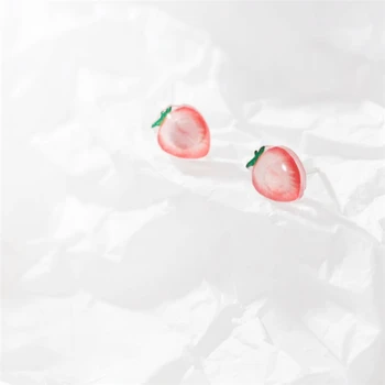 Singura Amintire de Vara Căpșuni Dulce Rece Acrilice Fructe Argint 925 Moda Femei de Cercei Stud SEA752