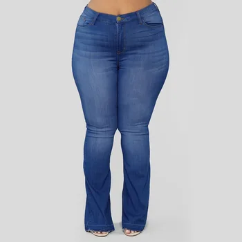 De mari Dimensiuni de Blugi pentru Femei Cur Mare Libertate Pantaloni din Denim Plus Dimensiune Pantaloni Largi Picior Stivuite Flare Jeans Largi de Grăsime Mama Blugi Talie Mare