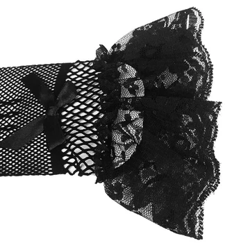 Lilicochan Destul De Plasă De Petrecere De Seara Cosplay Costum Mănuși Mireasa Accesorii Pentru Femei 3 Culori De Imprimare Sexy Mănuși De Dantelă 2020 Nou