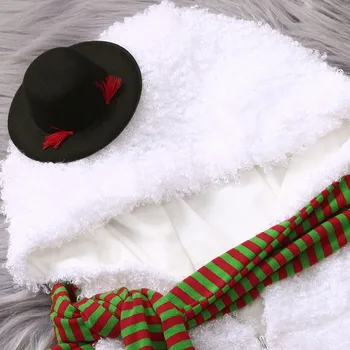 De Crăciun, Om De Zăpadă Nou-Născuți Haine Băiat Copil Desene Animate Fleece Cu Gluga Bodysuit Eșarfă Seturi Copilul De Crăciun Costum Salopeta Acasă Pijamale