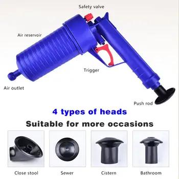 Aer Scurgere De Energie Blaster Pistol De Înaltă Presiune, Puternic Manual De Piston Chiuveta Deschizator Curat Pompa Pentru Baie Accesorii Pentru Baie Toalete