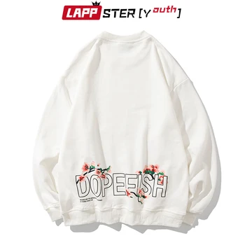 LAPPSTER-Tineret Toamna Harajuku Flori Streetwear Jachete 2020 Pulovere Barbati Hip-Hop O-Gât Hanorace coreeană de Moda de Îmbrăcăminte