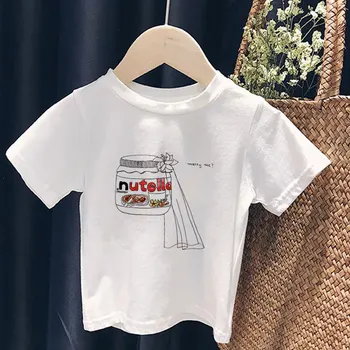 Rafturi Noi Baieti T Shirt Moda Tricou Pentru Fete Dragoste Sos De Ciocolată Nutella Baietel Haine De Vară Maneca Scurta Tricou Copii