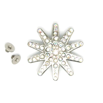 12pcs/o mulțime de Cristal Concho cu Șurub rhystone floare de Metal Conchos alb stras decorare Curea accesorii accesorii
