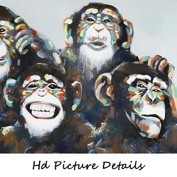 Original Artă Abstractă Pictura Maimuță Amuzant Postere Si Printuri de Arta de Perete Panza Imaginile pentru Camera de zi de Decorare Acasă
