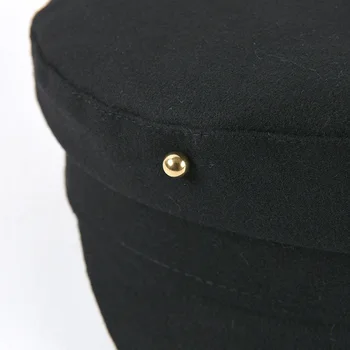 USPOP 2020 Noi de Iarna Femei Pălării de Lână Neagră vânzător de ziare Capace Plate Militray Capace Scrisoare Octogonal Pălării