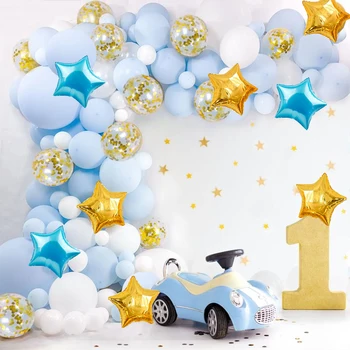 QIFU Stele Confetti Balon Ghirlanda Arc Kit Nunta Baloane Copil de Dus Baloane Happy 1st Birthday Party Decor Copii