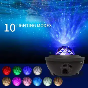 USB LED Star Lumina de Noapte Muzica Înstelat Val de Apă Proiector LED Lumina Bluetooth Copii Cadou de Sunet-Activat Proiector Lumina Decor