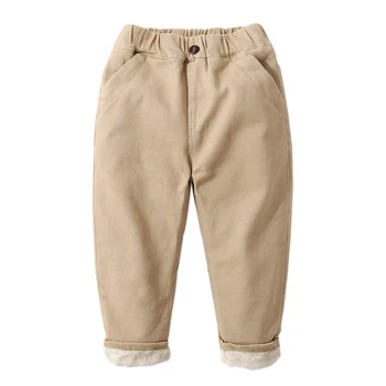 Nou Stil de Pantaloni de Bumbac Pentru 2-6 ani Solide Băieți Fete Casual Pantaloni Sport de Iarnă Băiat Plus catifea Cald Pantaloni Copii, Pantaloni Copii
