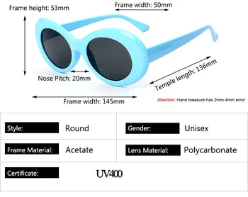 Noua Epocă Clasic NIRVANA, Kurt Cobain, ochelari de Soare Barbati si Femei Retro Oval ochelari de Soare Moda Unsix UV400 Ochelari de Gafas