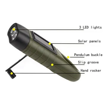 Mini Urgență LED Solar Manivela Dinam Lanterna Reincarcabila LED Lampă de Încărcare Puternic Lanterna Pentru Camping în aer liber