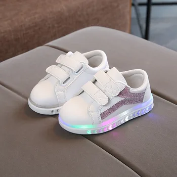 Copii pantofi cu talpă moale băieți fete stralucitoare pantofi casual copii moda adidași de tenis iluminat cu LED copii pantofi sport dimensiune 21-30