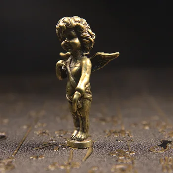 Retro Cupru Dumnezeu al Iubirii Cupidon Statuie Mici Ornamente de Alama Înger Figurine Desktop Decoratiuni Accesorii pentru Decor pentru Camera