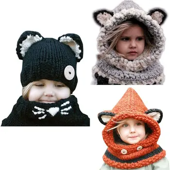 2020 Femei De Iarnă, Copiii Noutate Capace Cald Drăguț Fox Ureche Palarie Casual De Pluș Pălărie Eșarfă Mănuși Set Casual Solid Fleece Femei Capace