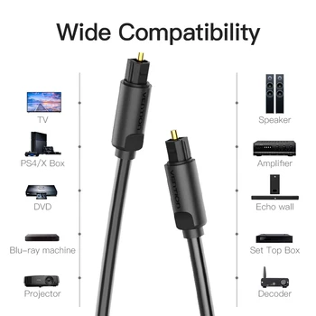 Intervenție Digital Cablu Audio Optic 1m 5m Pentru Amplificatoare Blu-ray DVD Toslink SPDIF Cablu pentru Xbox 360, PS4 Soundbar Cablu de Fibra