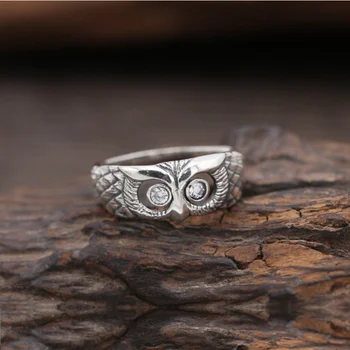S925 argint moda mini bufnita inel bijuterii argint pur închis bufniță ring de sex feminin de bijuterii cadou