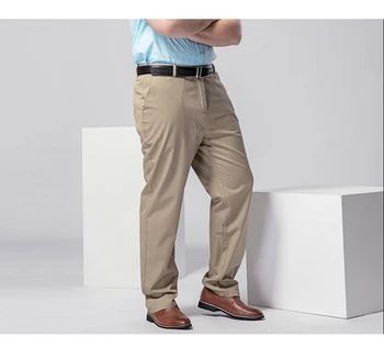 De înaltă calitate de toamna barbati pantaloni formale biroul 52 Drepte Pantaloni de bumbac de mari dimensiuni de 50 8XL 9XL Kaki întinde Elasticitatea pantaloni