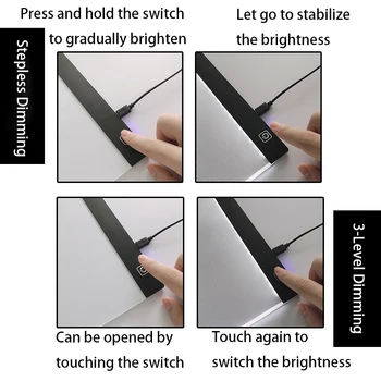 Desen tableta Ultra Subtire A4 Lumină LED-uri Pad Artist Cutie de Lumină Masă Contur Placa de Desen Pad Diamant Pictura Broderie Instrumente