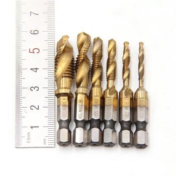 6pcs Twist Drill Bit Setat Fir HSS Foraj Apăsați Bits 1/4 inch prindere Hexagonal M3-M10 Rezistență Puternică Metal Portabile de Alimentare