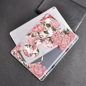 Șarpe de Flori pentru Ipad Pro 2020 Funda Clar Capac Moale Drăguț Tableta Cu Creion Caz Ipad a 7-a Generație Caz, Air 2, Mini 3 Cazuri