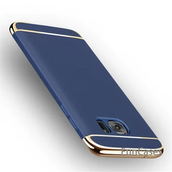 Pentru Samsung Galaxy S6 S7 EDGE S8 S9 plus cazul de Lux, rezistenta la Socuri 3 in 1 Placare cu Metal Hibrid PC Înapoi Caz Acoperire Pentru Nota 5 8