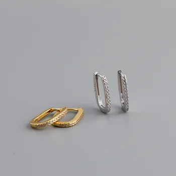 VREI Moda Farmec Real Argint 925 Minimalist Deschide Zircon Geometrice Cercei Stud pentru Femei Unisex Petrecere de Bijuterii Cadou