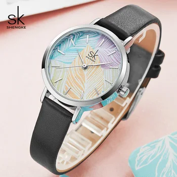 Shengke Ceasuri Femei de Brand de Moda Doamnelor din Piele Ceasuri Reloj Mujer 2019 SK Creative Cuarț Ceas mai Bune Cadouri Pentru Femei #K8057