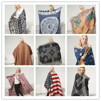 Tricotate Canapea Pătură Aruncă Produse De Origine Populară Ciucure De Bumbac Tricot Arunca Pătură Țară Din America De Canapea, Prosoape De Agrement Pături