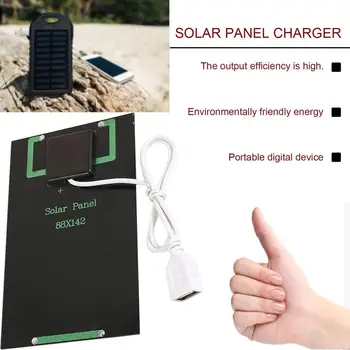 De vânzare la cald Pliabil 5W 5V USB Panou Solar Portabil cu Panou Solar Încărcător Mobil, Telefon Mobil Baterie Încărcător
