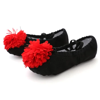 Panza moale de Balet Pantofi de Dans pentru Copii Fete Copii de Înaltă Calitate, Dans Papuci de casă cu Flori Frumoase