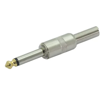 10buc/lot 1/4 inch Mufa Jack 6.35 mm Mono Conector Cu arc Coada Placat cu Aur Efecte Chitara Pedale Microfon Conector