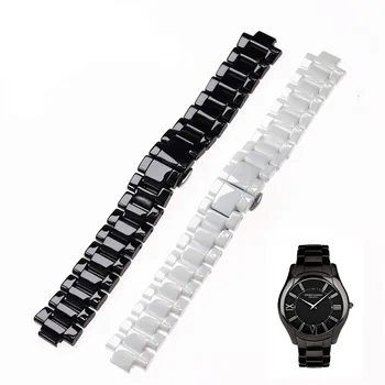 Aplicabile la Armani ceramic ceas 20mm23mm negru alb luminos ceramica curea ceas model AR1424 AR1426 AR1421 AR1425 watchbands