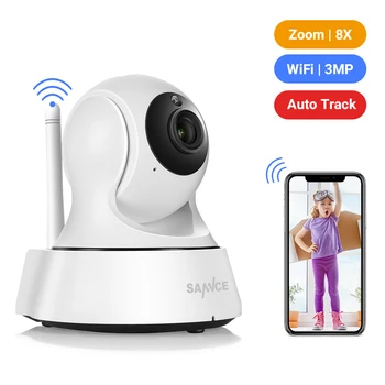 SANNCE 2K Home Security Camera IP Wireless Wi-Fi de Rețea Mini Camera de Supraveghere Wifi 3MP Viziune de Noapte Camera CCTV Monitor Copil