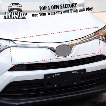 Auto-styling Pentru Toyota RAV4 2016 ABS Cromat Masina Fața Gille Tapiterie huse Auto Grila Decorarea Masinii din fata logo-ul Acoperă Tapiterie