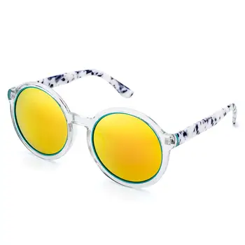 COLOSSEIN ochelari de Soare Femei Albastru Culoare Galben Stil Retro UV400 Rama de Plastic Rotund Ochelari de Soare Pentru Femei gafas de sol mujer