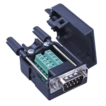 Port Serial DB9 lipire comun plug 9 pini adaptor de terminal conector RS232 port COM de sex masculin de sex feminin(2 buc)