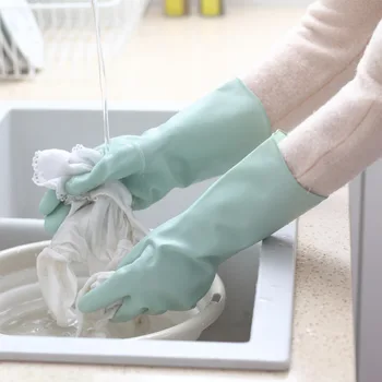 Mănuși de spălat vase femei subțire impermeabil și rezistent bucătărie treburile casnice de curățare de uz casnic spalare haine cauciuc latex de cauciuc