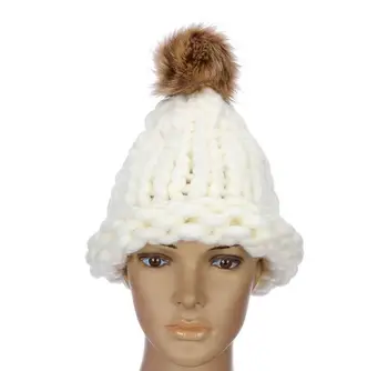 Femei de Moda de Iarnă Pompom Căciulă de Lână Grosier Linii în aer liber Cald Pălărie Beanie Pălărie Tricotate Multicolor Opțional