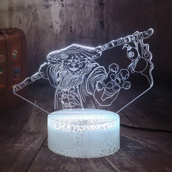 World of Warcraft Mists of Pandaria Iluzia 3D LED Lumina de Noapte Crackle Alb de Bază Lampă de Birou Dormitor Decor de Crăciun lampa Eroi