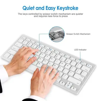 Bluetooth Tastatură pentru limba spaniolă, germană, rusă, franceză, coreeană arabă Wireless Gaming Keyboard Joc pe Calculator Universal