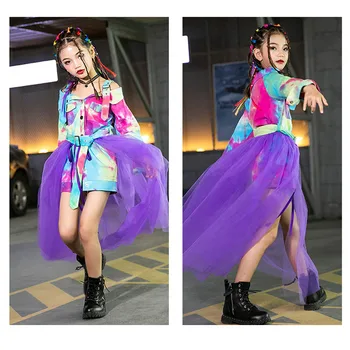 2020 Podium Model De Costume De Scenă Pentru Fete Cu Maneca Lunga Jazz Rochie De Dans Copii, Hip-Hop Pentru Dans Modern, Street Dance Îmbrăcăminte