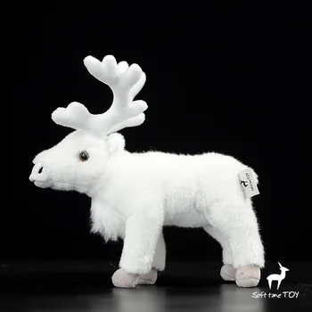 Reincurs papusa alb cu reni de pluș jucărie cerb Ren de pluș jucării Simulat animale sălbatice, de Înaltă calitate, cadou de Crăciun